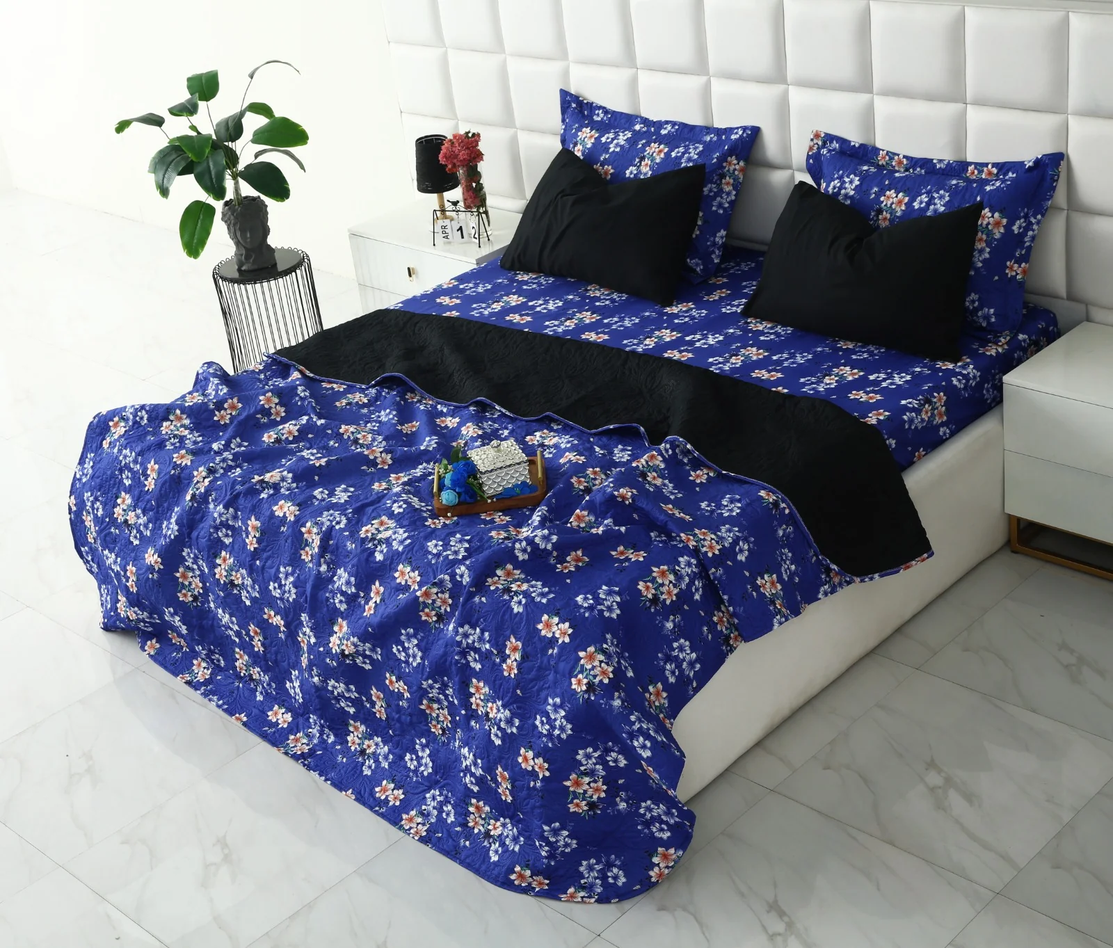 6 PCs Printed Bed Spread Set-Phlox - Image 5