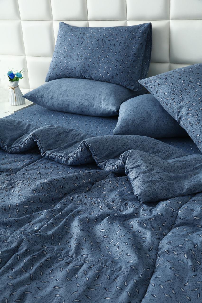 6 PCs Summer Comforter Set-Blue Feathers - Image 8