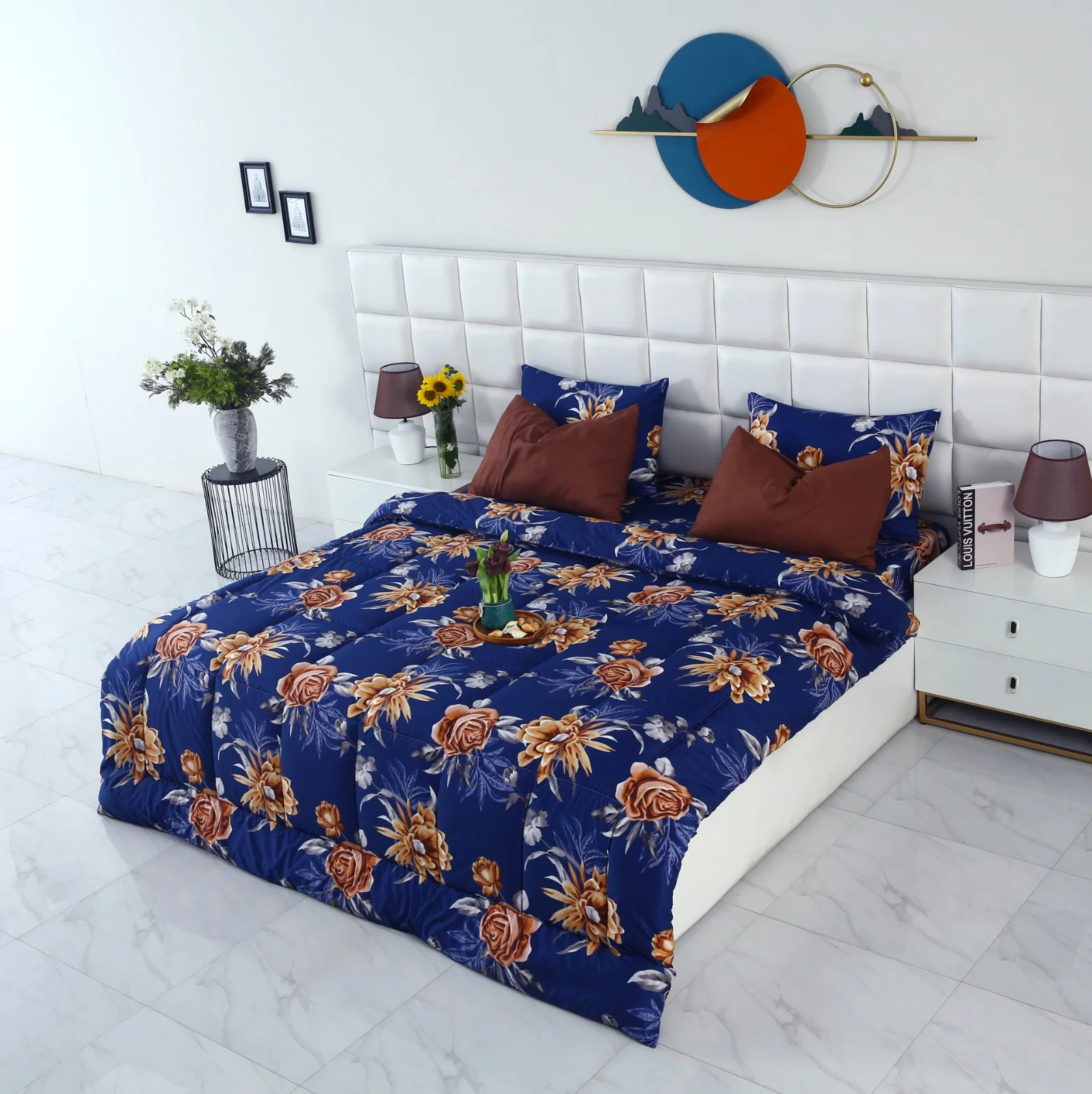 6 PCs Summer Comforter Set-Ethnic Flowers - Image 4