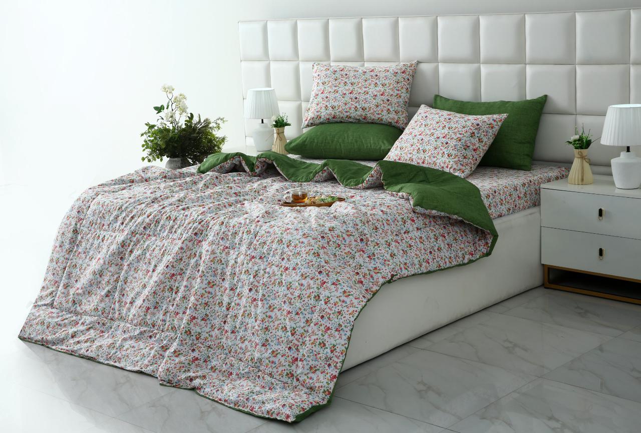 6 PCs Summer Comforter Set-Green Hellebore - Image 3