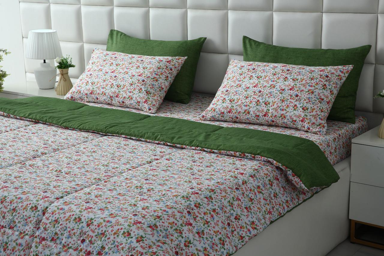 6 PCs Summer Comforter Set-Green Hellebore - Image 7