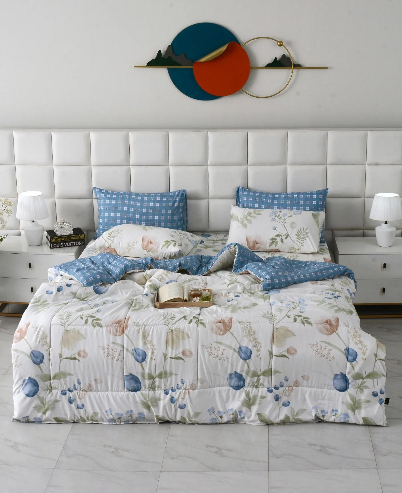6 PCs Summer Comforter Set-Water Lily - Image 2