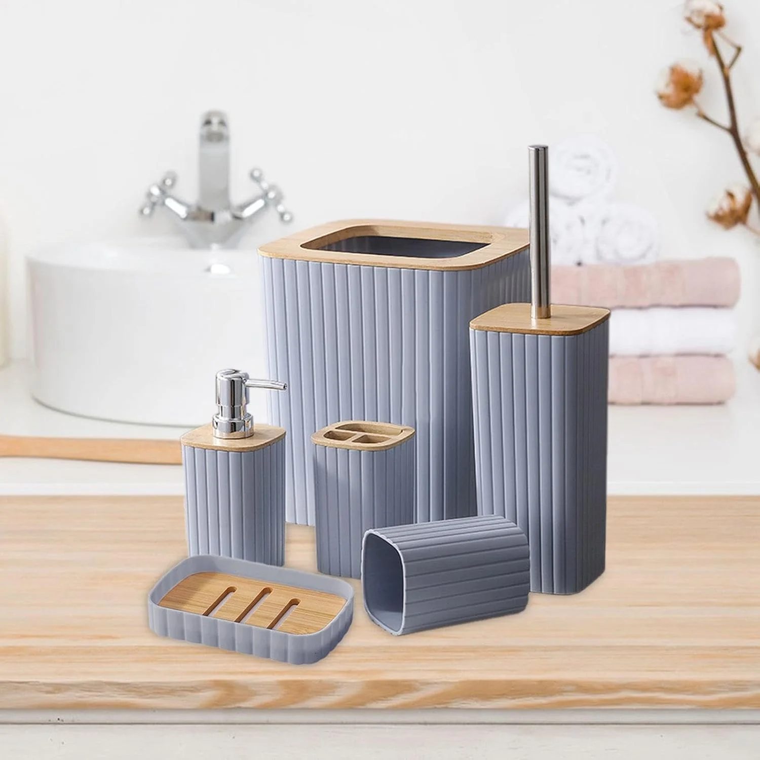 7PCS Bathroom Accessory Set-SA2408-310(Grey) - Image 4