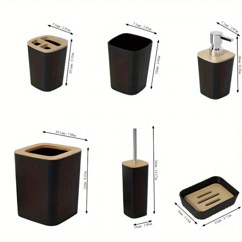 7PCS Bathroom Accessory Set-SA2408-311(Black) - Image 3