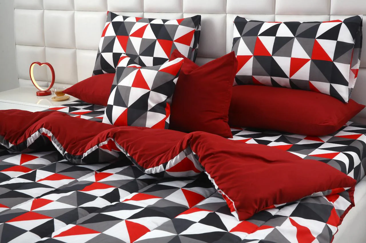 8 PCs Winter Razai Set-Abstract Geometric - Image 5