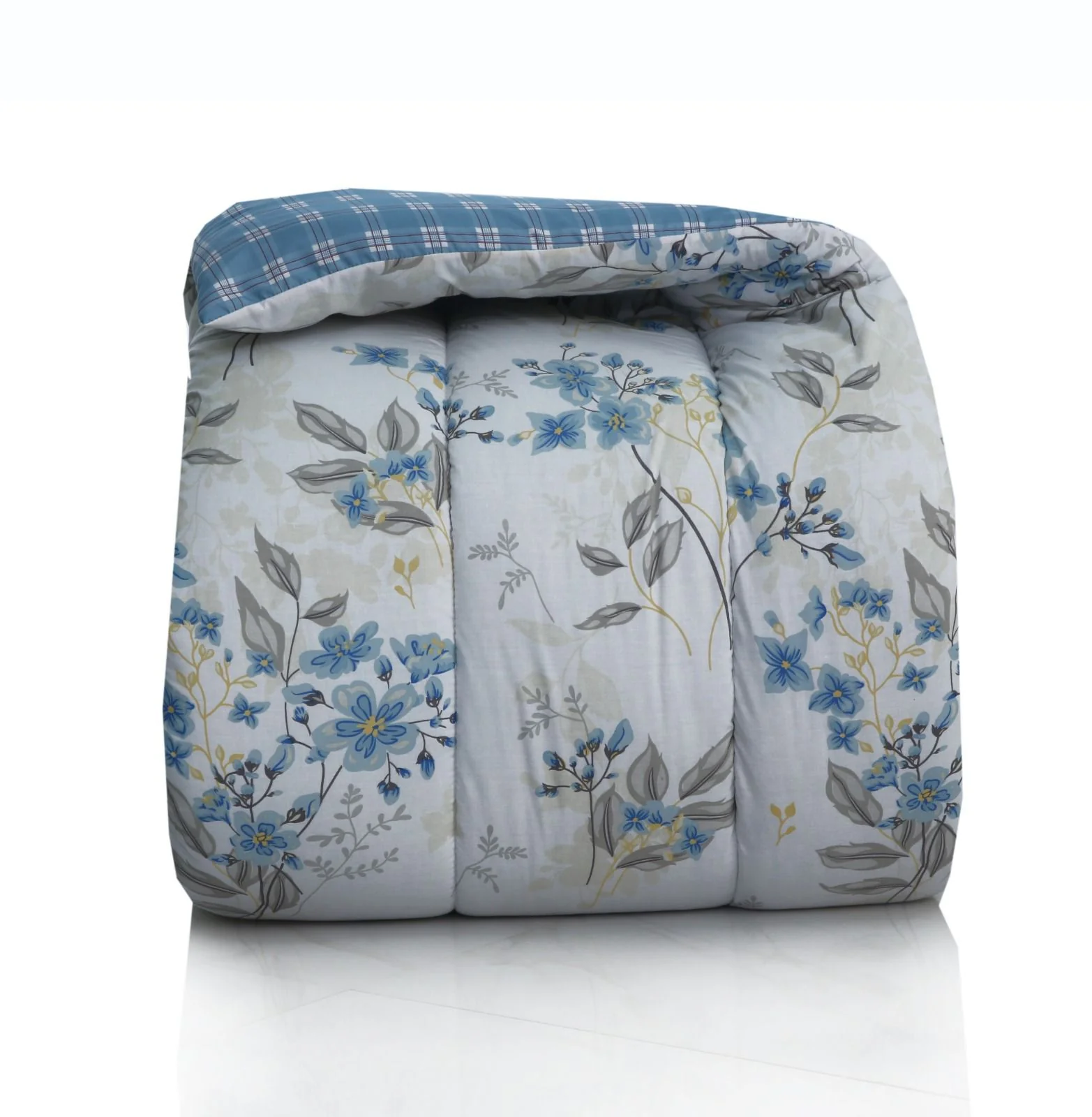 8 PCs Winter Razai Set-Blue Poppy - Image 12