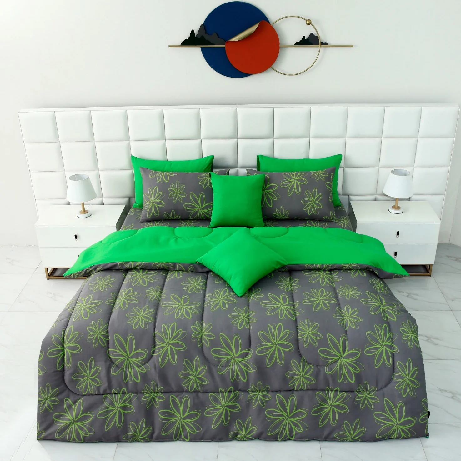 8 PCs Winter Razai Set-Carnation
