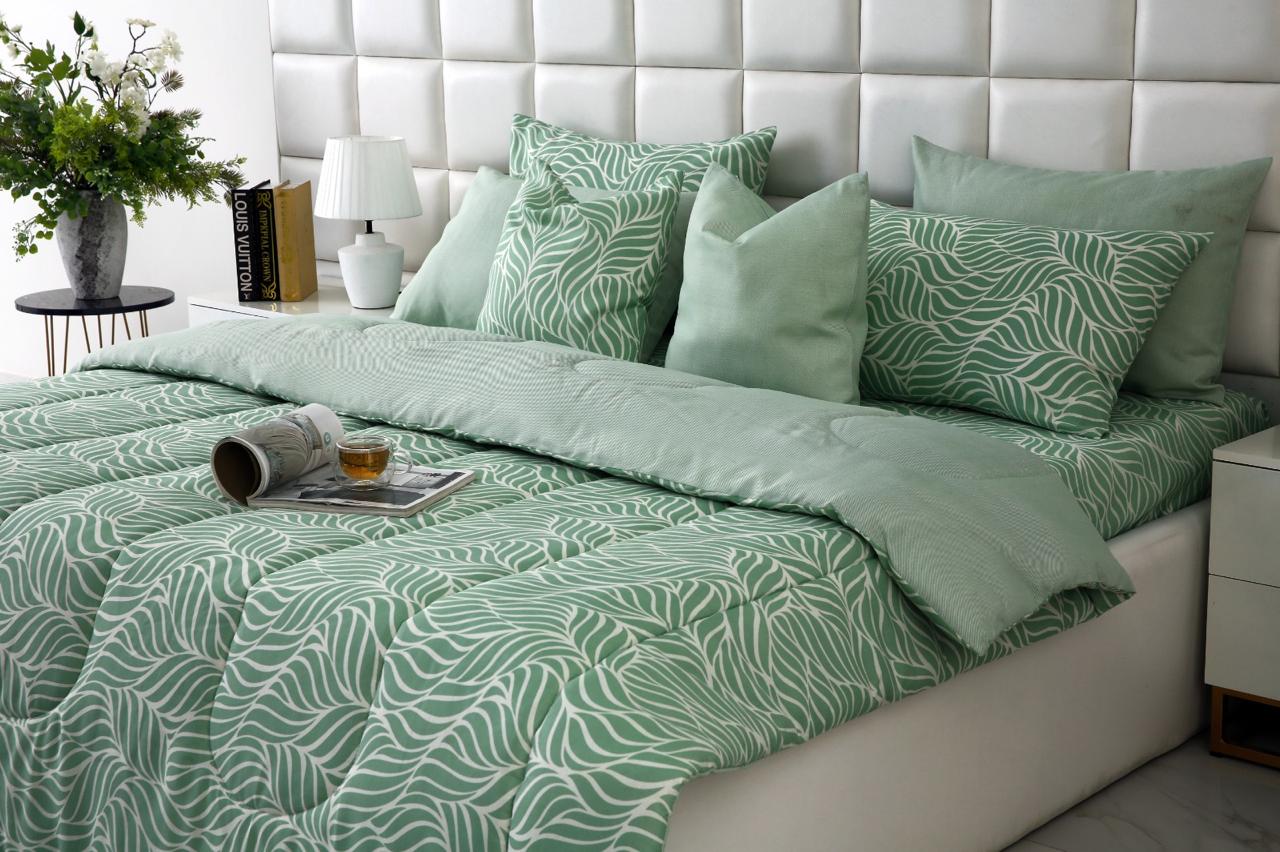 8 PCs Winter Razai Set-Leafy Spiral - Image 5