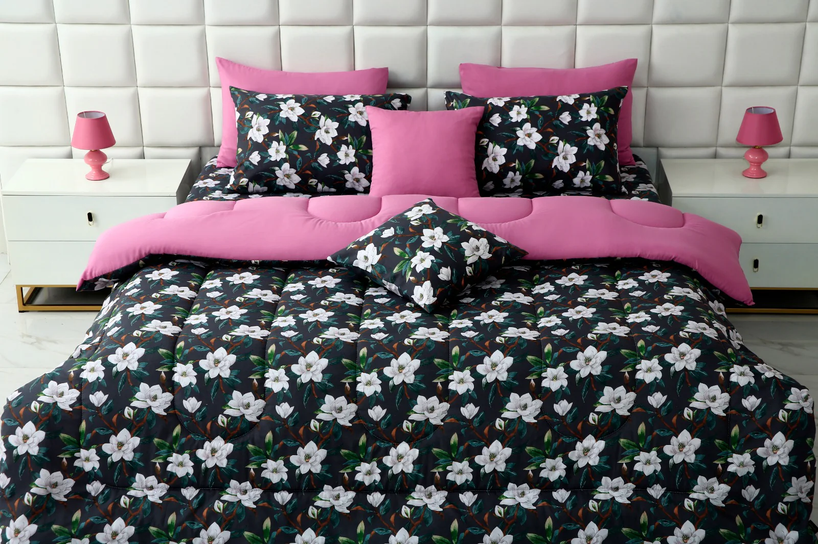 8 PCs Winter Razai Set-Poet's Jasmine - Image 2