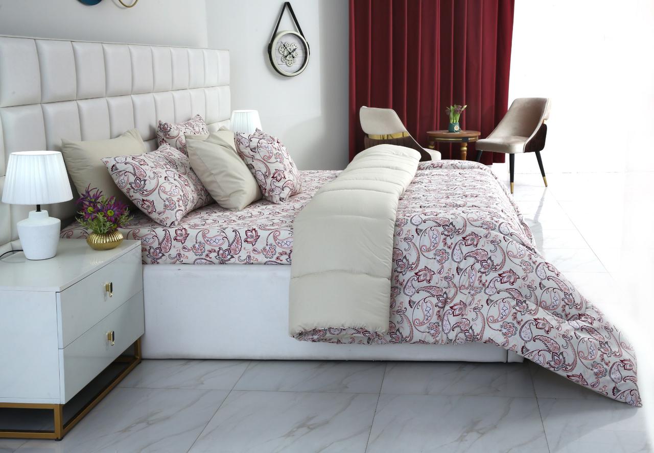 8 PCs Winter Razai Set-Pink Paisley - Image 11