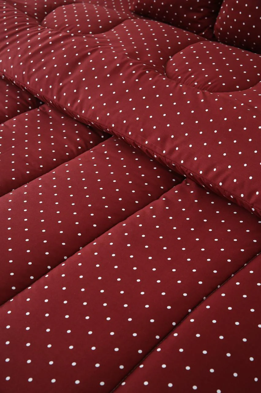 8 PCs Winter Razai Set-Plum Polka - Image 7