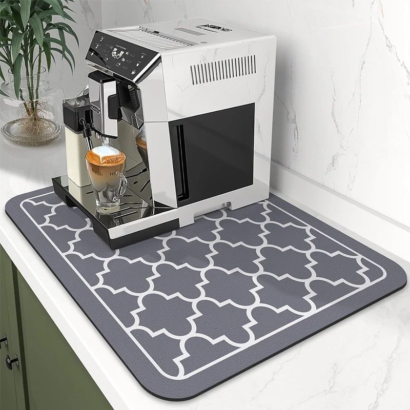 Anti Slip Dish Drying Mat-Grey Geometric - Image 2