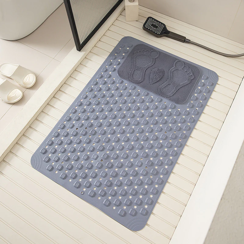Anti Slip PVC Bathroom Mat With Massage Points and Foot Scrub (SA2510-115)Grey - Image 2