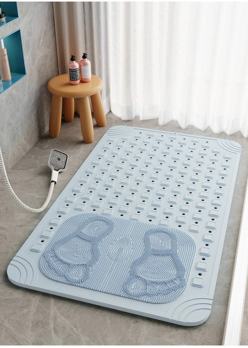 Anti Slip PVC Bathroom Mat With Massage Points and Foot Scrub (SA2510-115)Sky Blue - Image 2