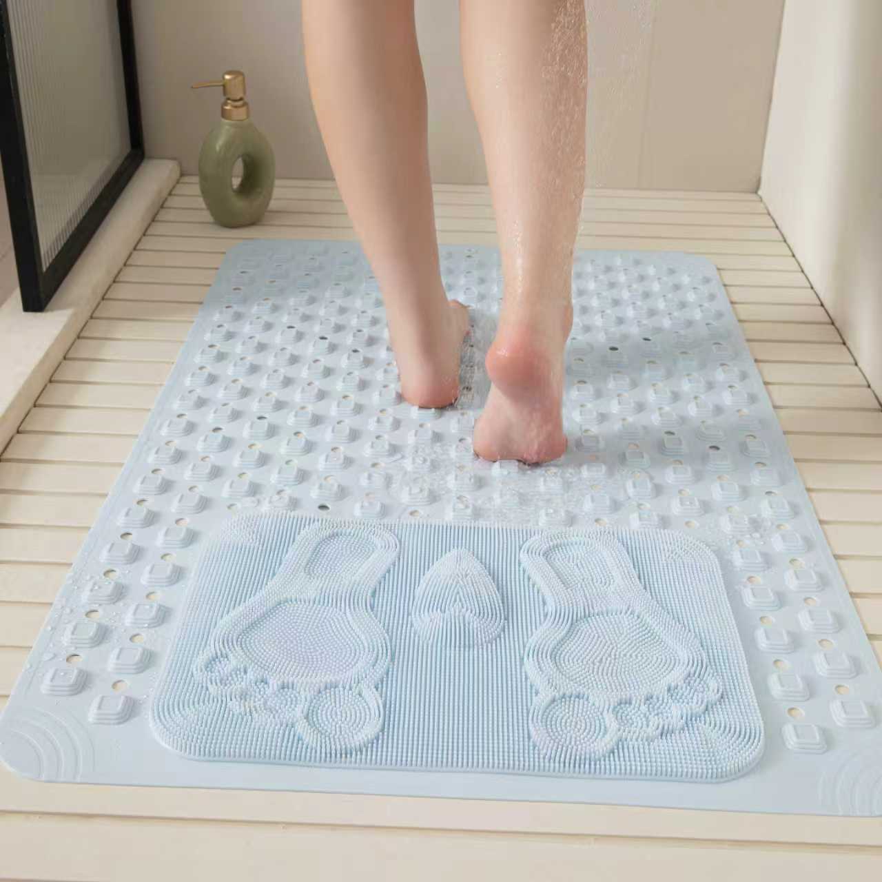 Anti Slip PVC Bathroom Mat With Massage Points and Foot Scrub (SA2510-115)Sky Blue - Image 3