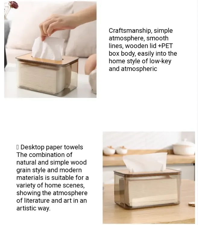 Bamboo Lid Transparent Tissue Box - Image 10