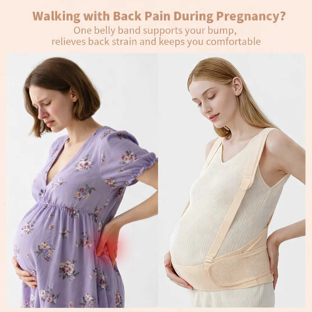 Belly Bands for Pregnant Women With Double Support-SA2411-55(BEIGE) - Image 2