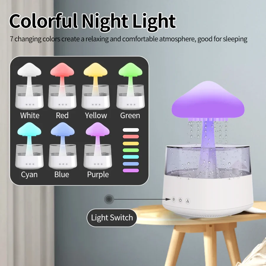 Cloud Rain Humidifier With 7 Colors Light-SA2411-62 - Image 10