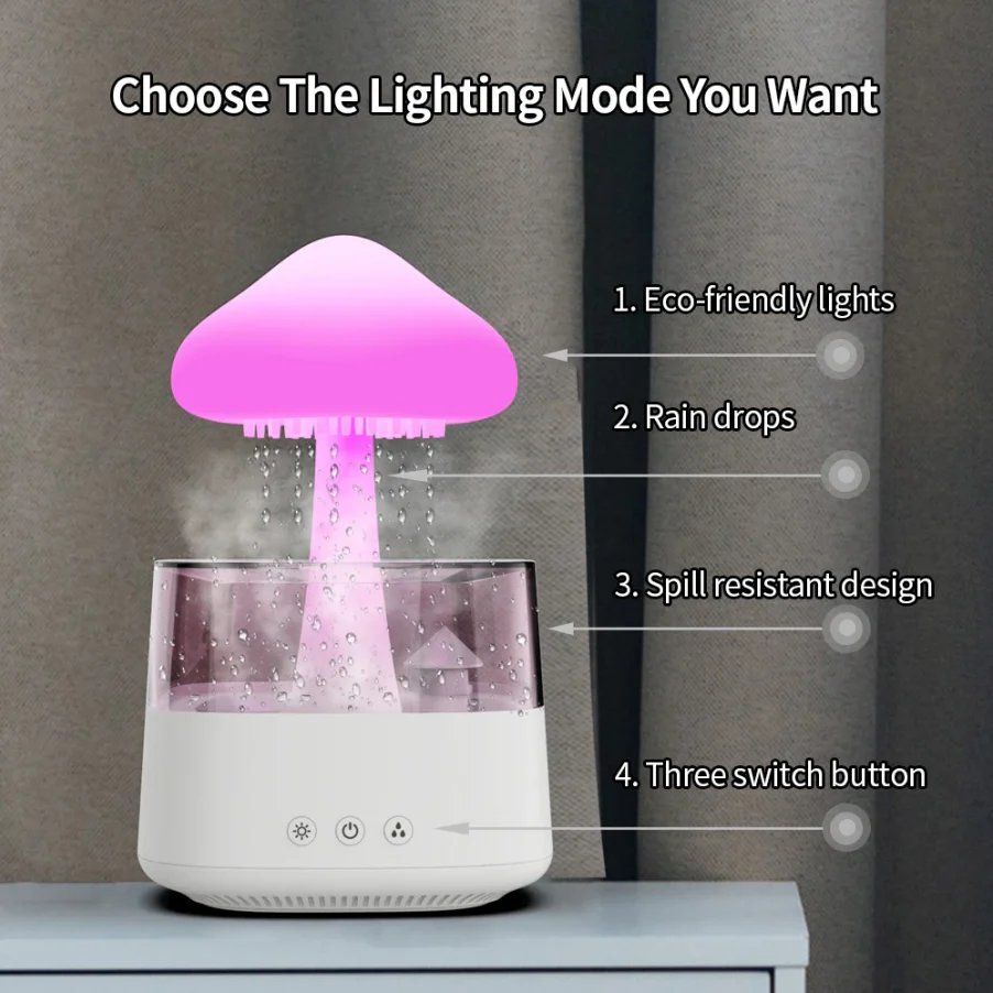 Cloud Rain Humidifier With 7 Colors Light-SA2411-62 - Image 11