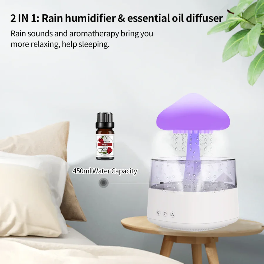 Cloud Rain Humidifier With 7 Colors Light-SA2411-62 - Image 9
