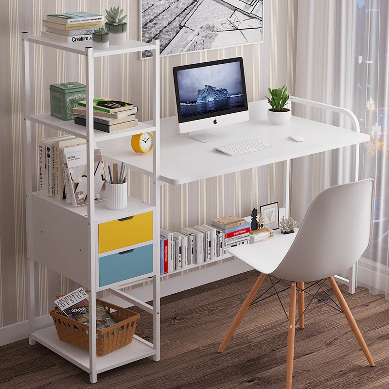 Computer desk laptop writing table study table with shelves drawers