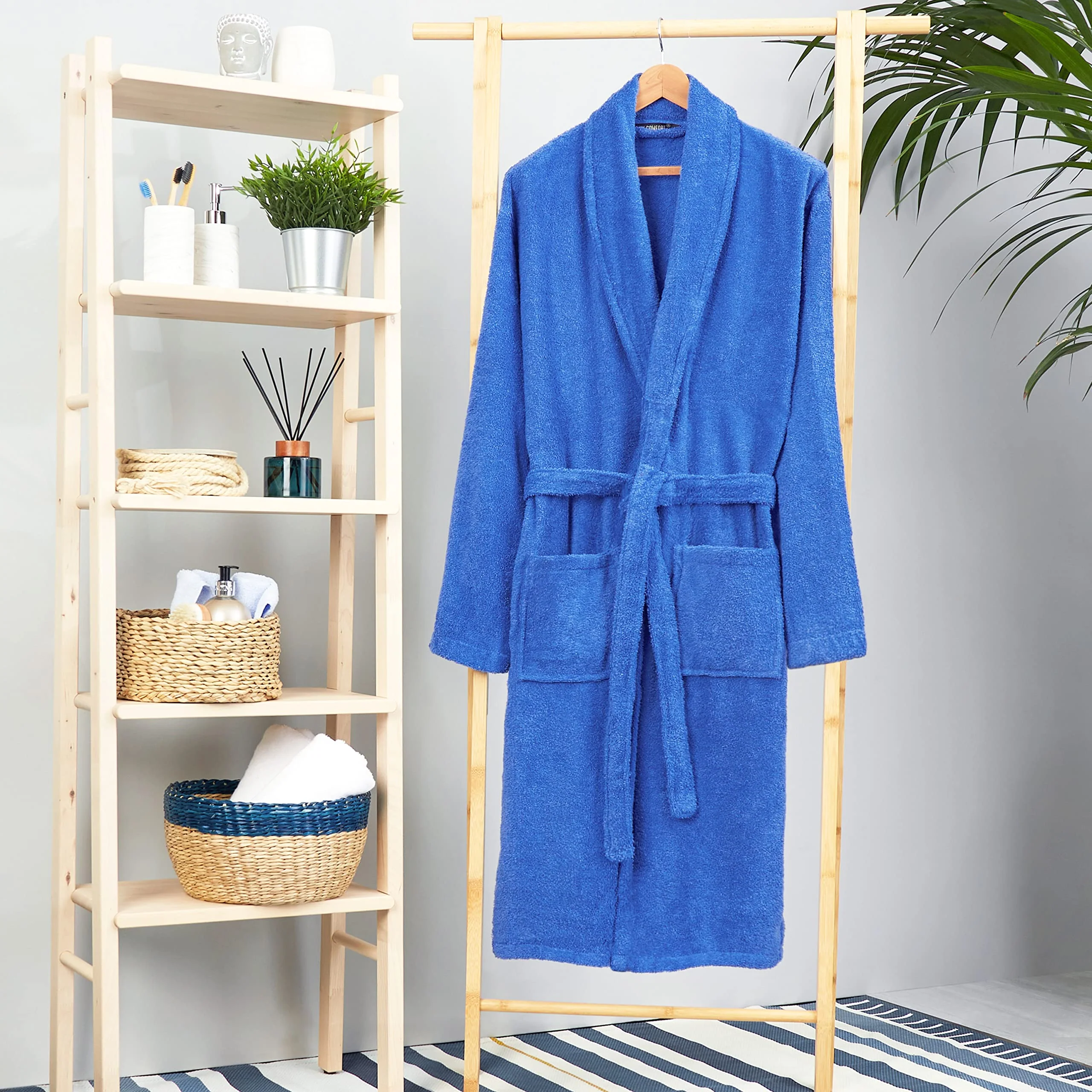 Cotton Bathrobe - Royal Blue