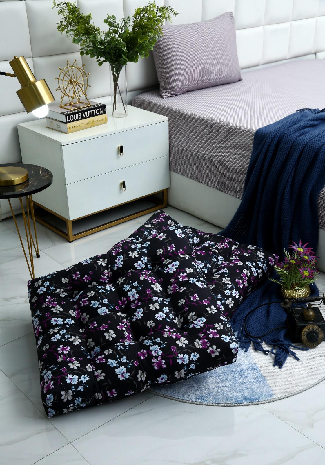Digital Printed Square Floor Cushions-Rosemary - Image 11