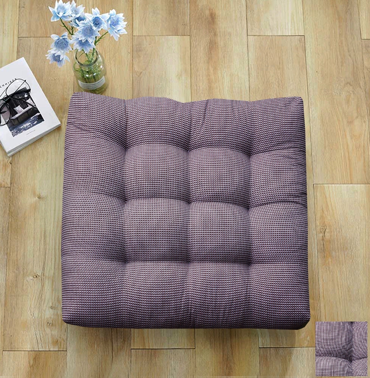 Digital Printed Square Floor Cushions- Small Buds