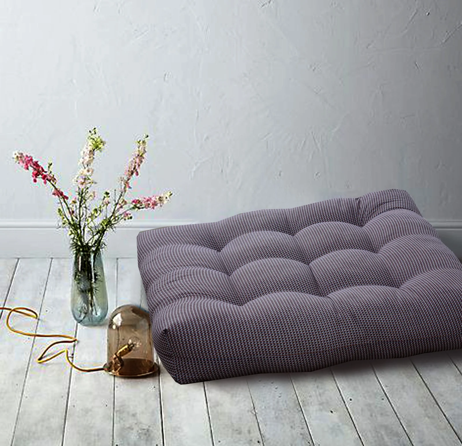 Digital Printed Square Floor Cushions- Small Buds - Image 3