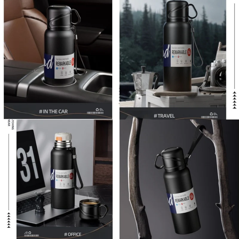 Double Wall Insulated Thermos(SA2408-164)-Black - Image 11