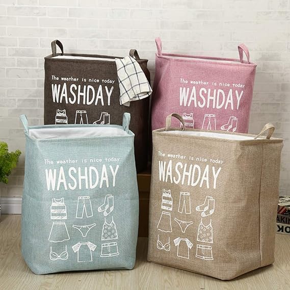 Eva Collapsible Laundry Basket Wash Day-Beige - Image 2