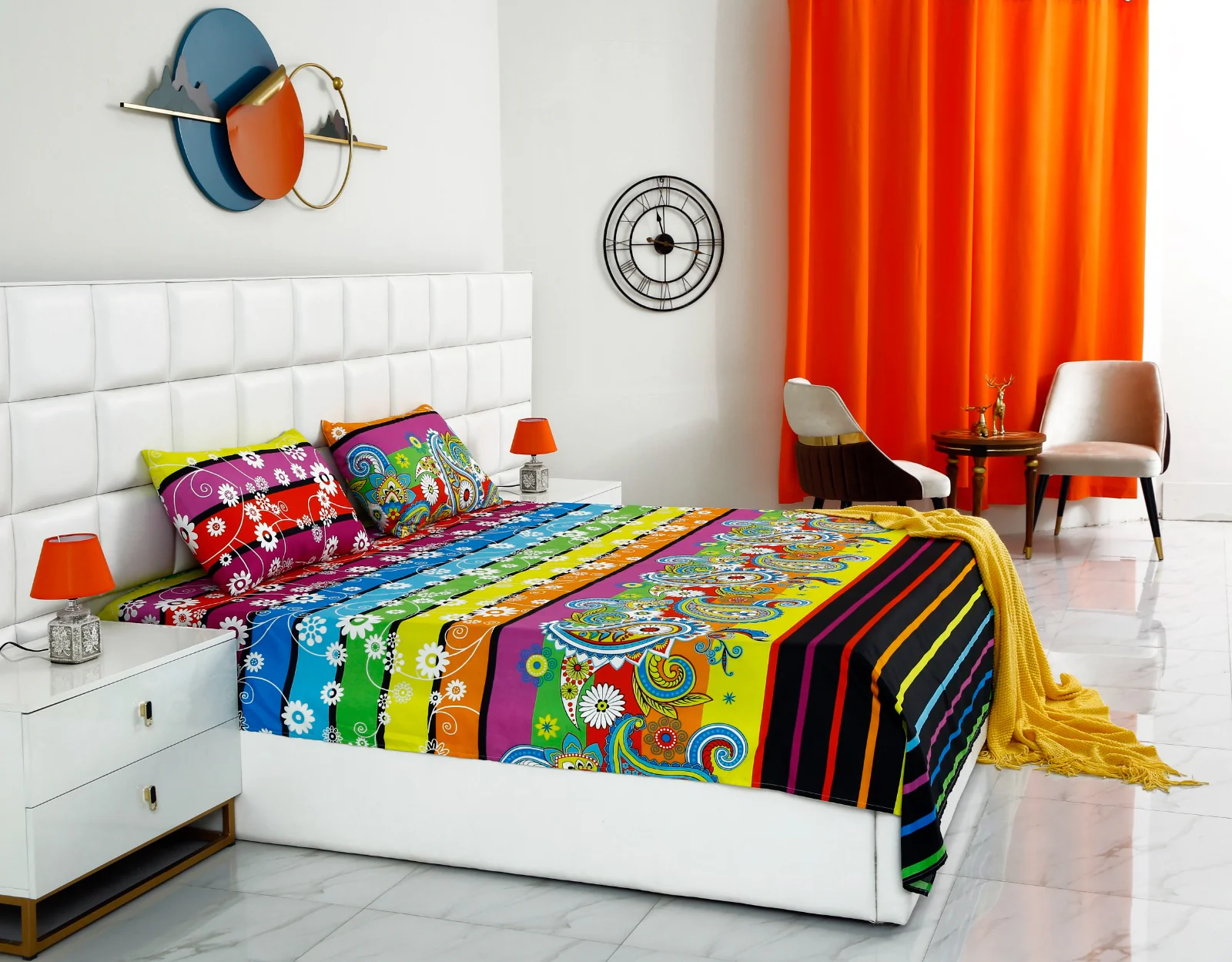 Fitted Bed Sheet-Multi Flowers - Image 7