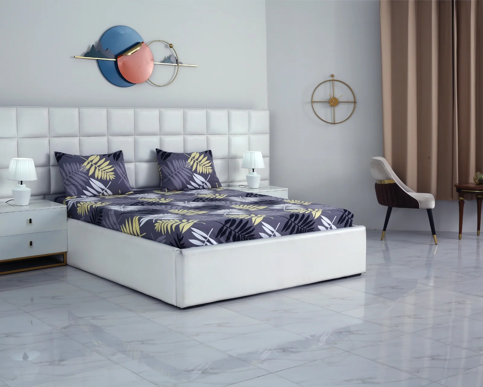 Fitted Bed Sheet-Black Feathers - Image 4