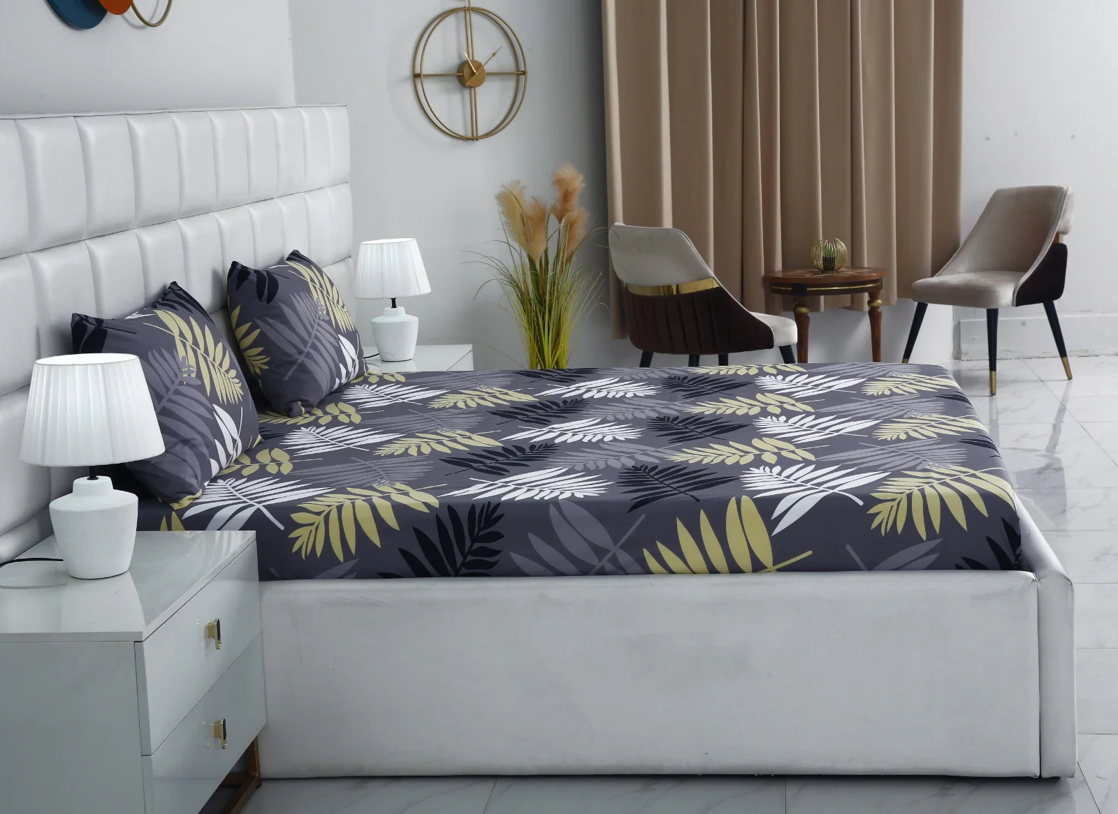 Fitted Bed Sheet-Black Feathers - Image 5