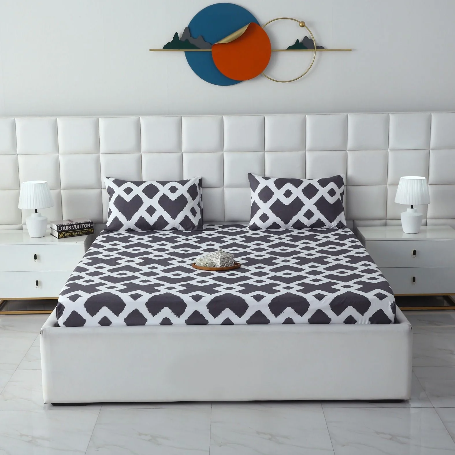 Fitted Bed Sheet-Geometric Patterned