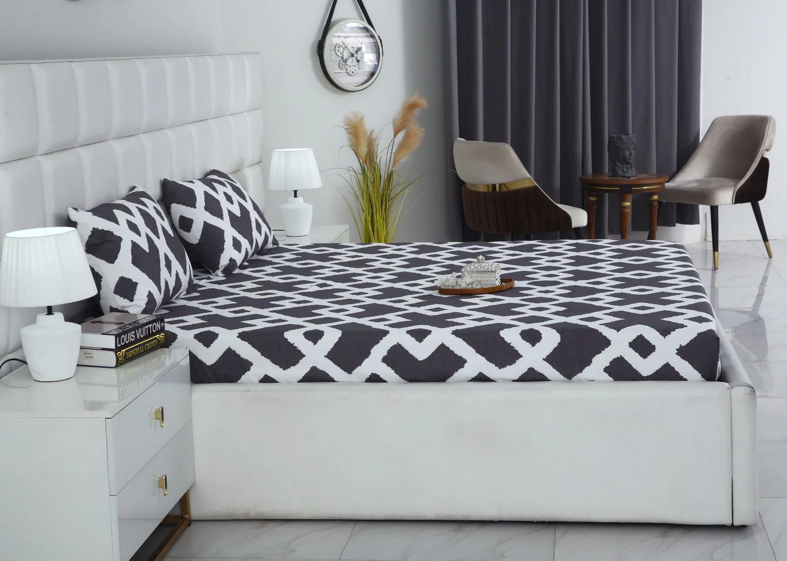 Fitted Bed Sheet-Geometric Patterned - Image 7