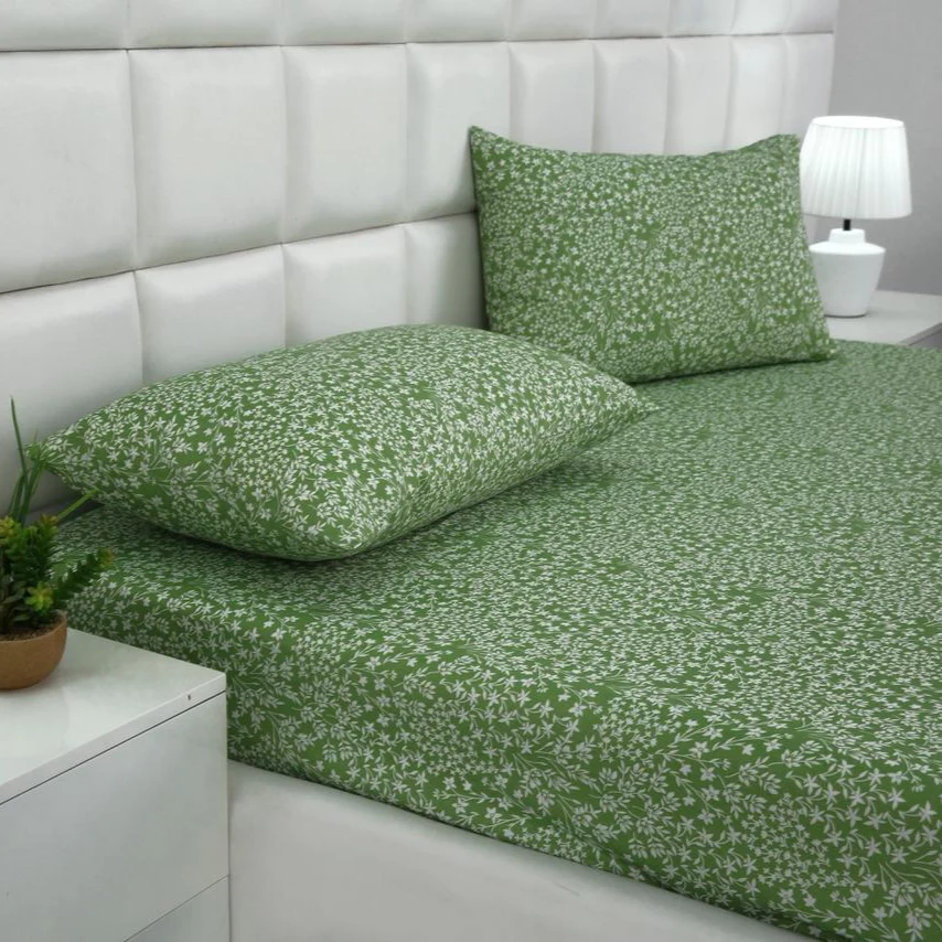 Fitted Bed Sheet-Green Bloom - Image 3