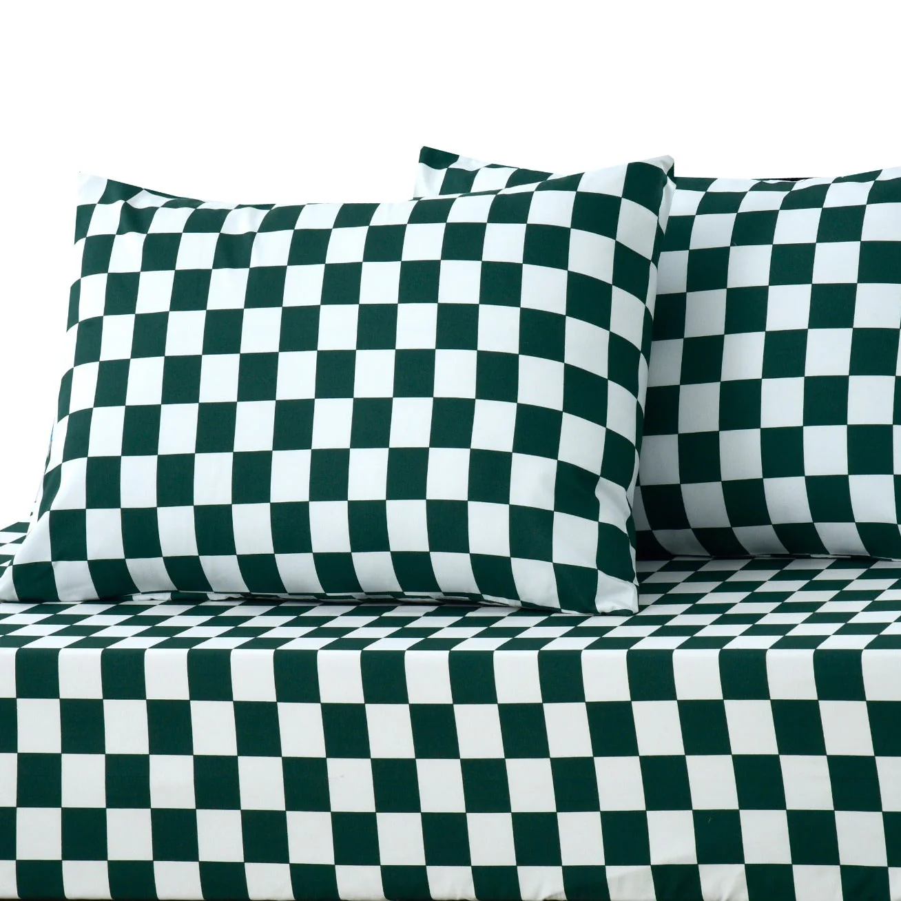 Fitted Bed Sheet-Green Chess - Image 2
