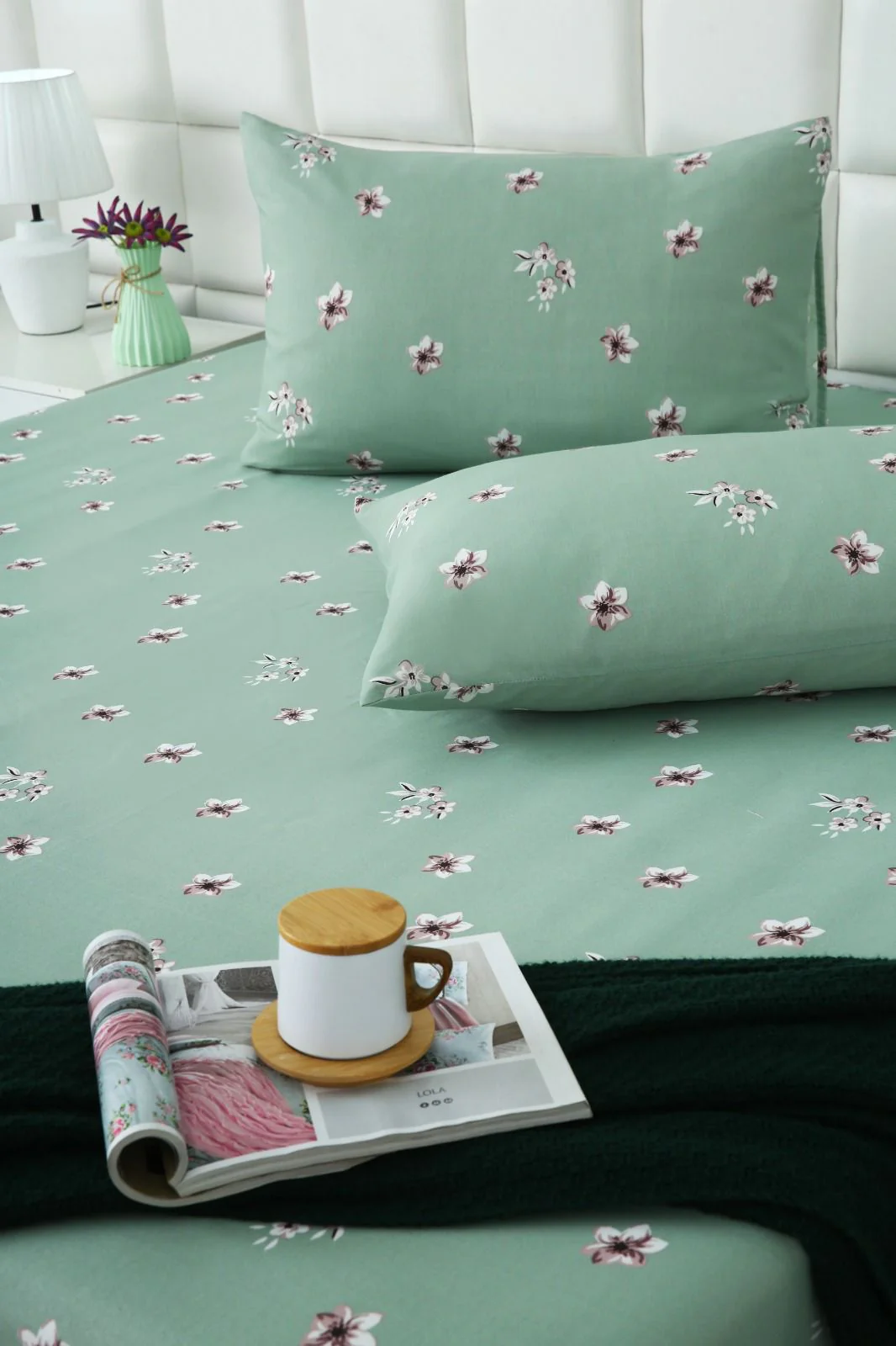 Fitted Bed Sheet-Mint Jazmin - Image 5