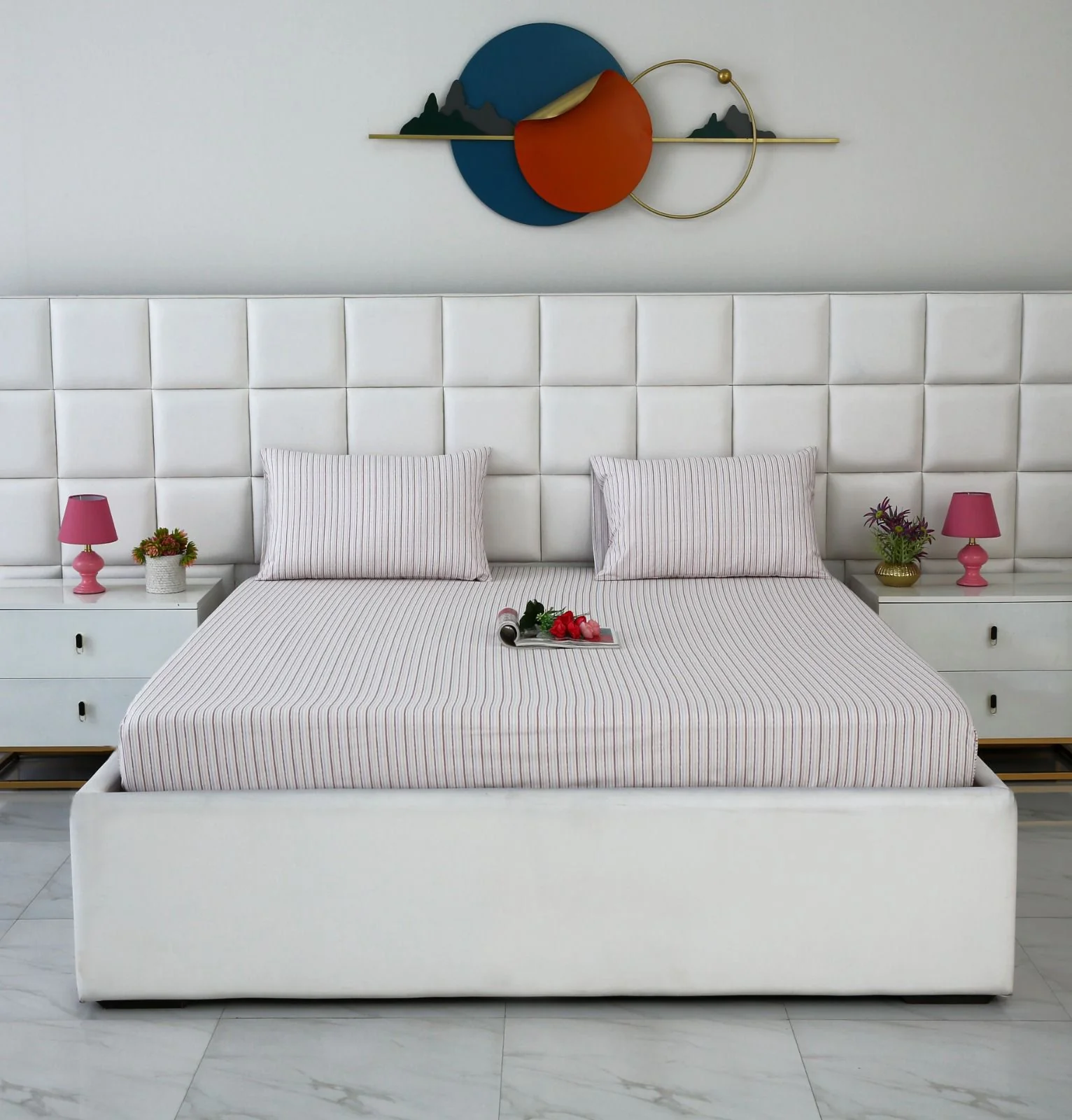 Fitted Bed Sheet-Pastel Stripes - Image 4