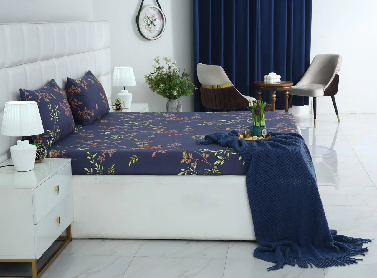 Fitted Bed Sheet-Retro Leaf - Image 4
