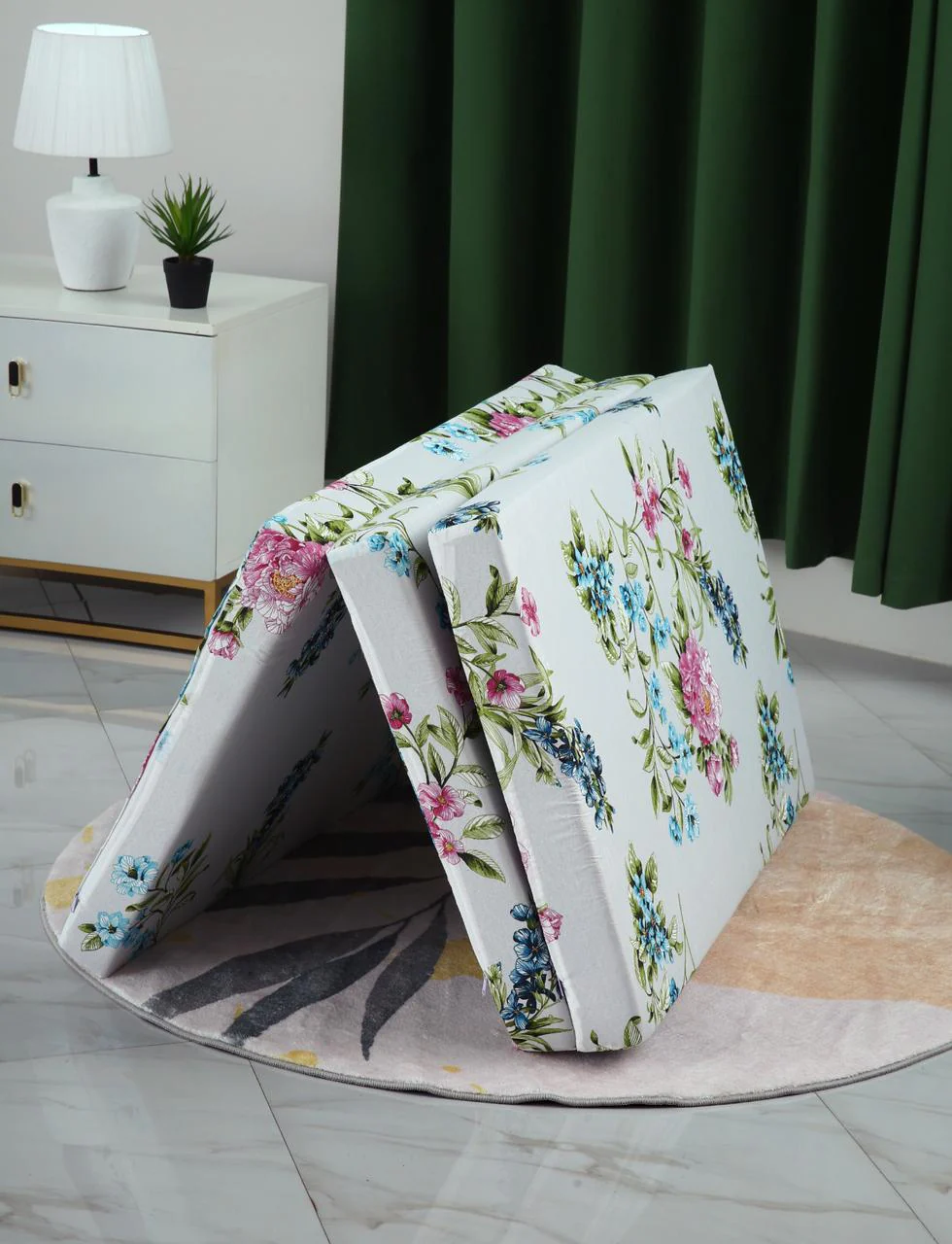 Foldable Mattress Mattress-Blue Lotus - Image 3