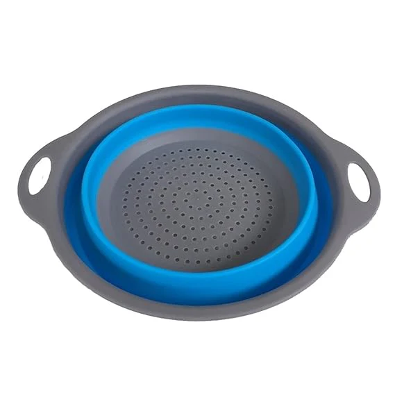 Collapsible Silicone Drain water bucket-Blue(Large) - Image 3