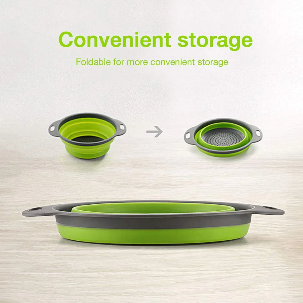 Collapsible Silicone Drain water bucket-Green(Large) - Image 15