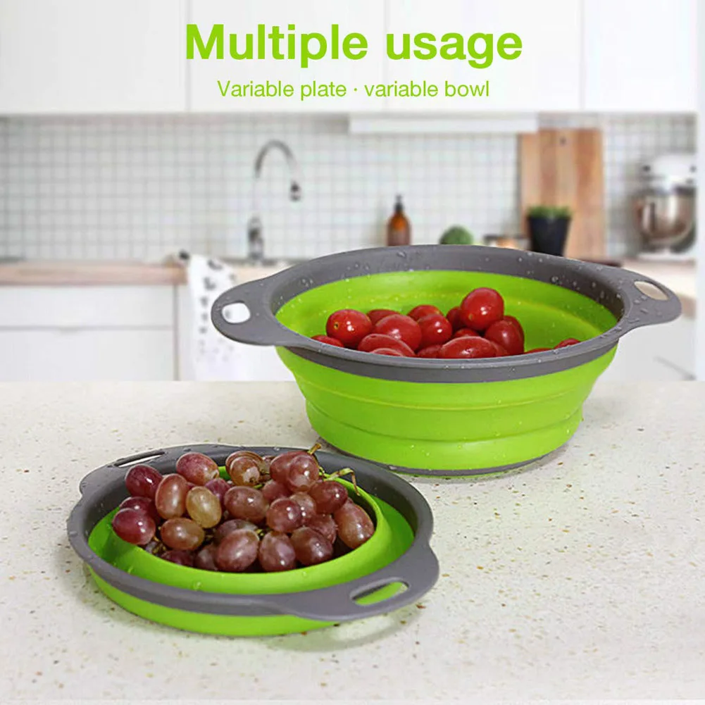 Collapsible Silicone Drain water bucket-Green(Large) - Image 18