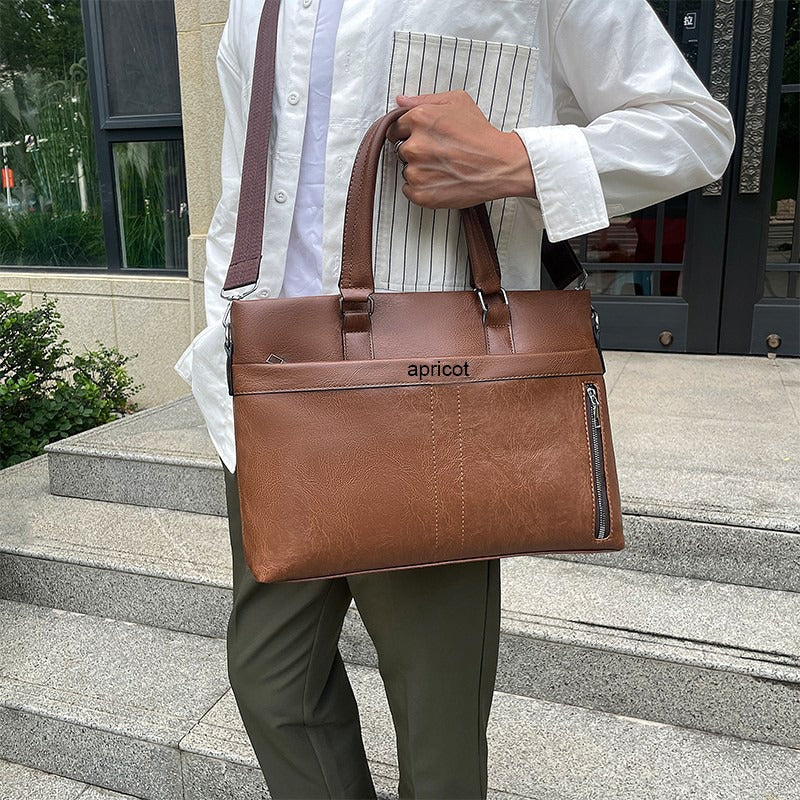 Genuine Leather Laptop Bags For Men & Women-SA2408-264(Brown) - Image 2