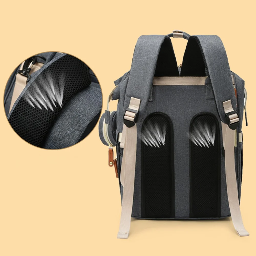 Large Diaper Backpack-SA2408-274(Grey) - Image 4