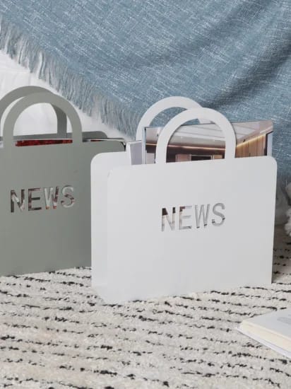 Metallic Newspaper Rack(SA2405-59)-Grey - Image 4