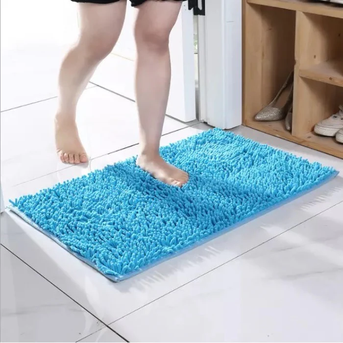 Microfiber anti Slip Bath Mat- Lake Blue - Image 2
