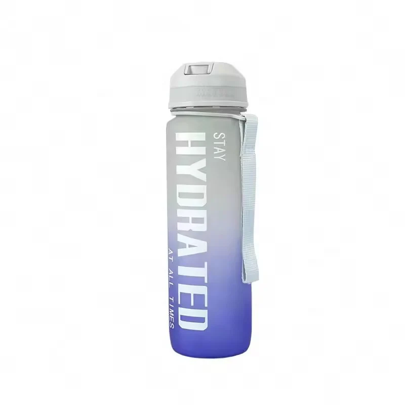 Motivational Water Bottle with Time Marker BPA Free5603-Purple - Image 2